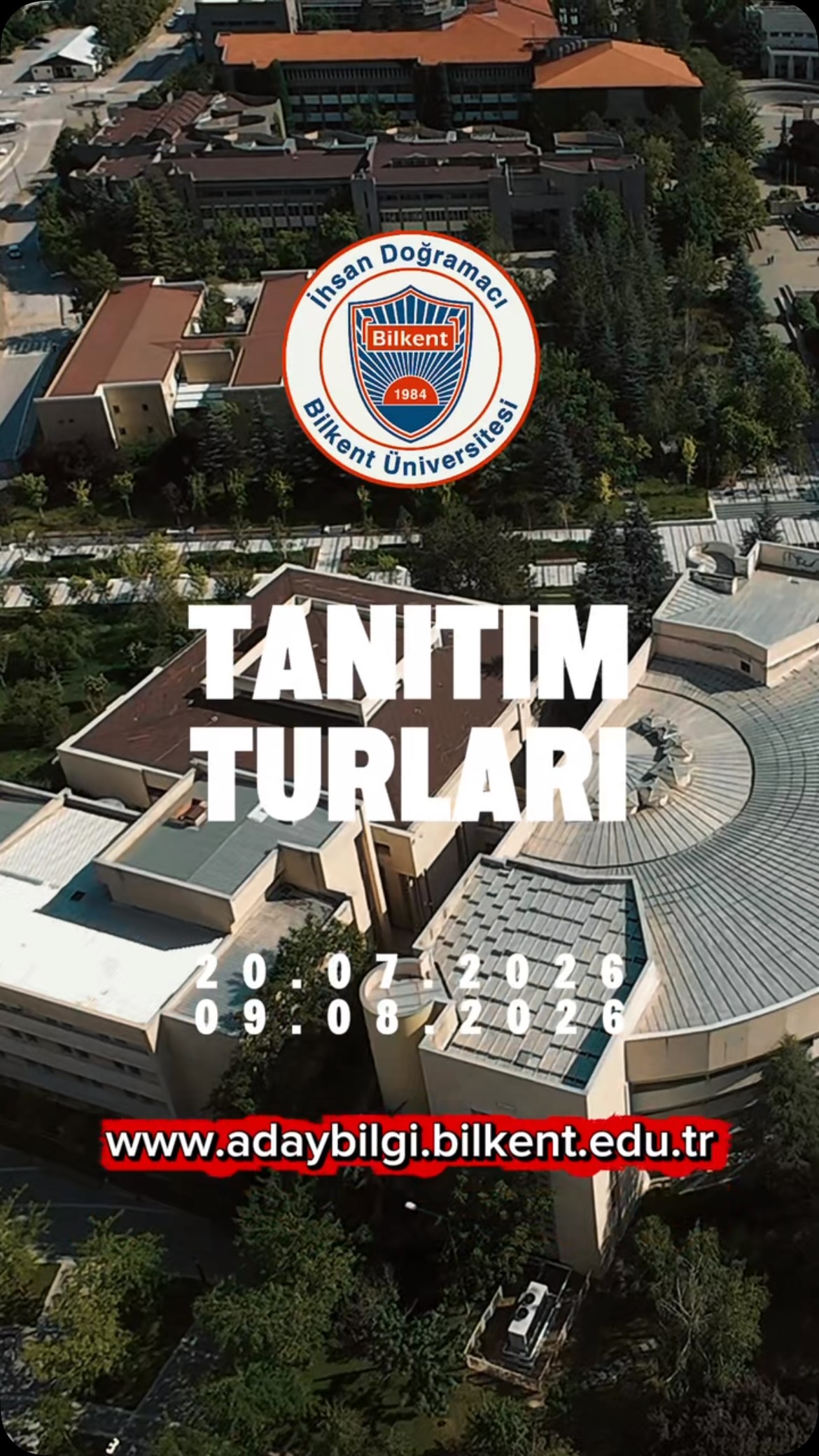 #YKS2026 sonuçları açıklandı! 📣 
Bilkent Üniversitesi, tercih döneminde aday öğrencilerin yanında. 
Tercih dönemi boyunca her gün rehber öğrencilerimizle birebir görüşmeler yapabilir, kampüs turlarına katılabilir ve bölümlerimiz hakkında ayrıntılı bilgi edinebilirsiniz. 

👉🏻 adaybilgi.bilkent.edu.tr

#bilkent #bilkentüniversitesi #tercihimbilkent #tanıtımturları